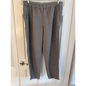 Eileen Fisher Tencel Lyocell Gray Pull On Ankle Pants Womens Sz L‎ Minimalist